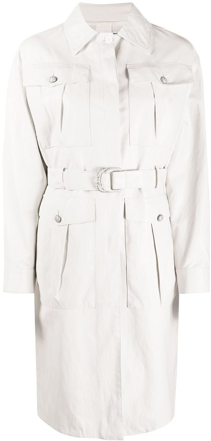 Pinko Diplomatic leather effect trench coat ShopStyle