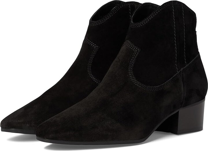 SAS Dylan Back Zip Ankle Bootie Women's Boots Black Suede : 9 W - Wide (C), Leather