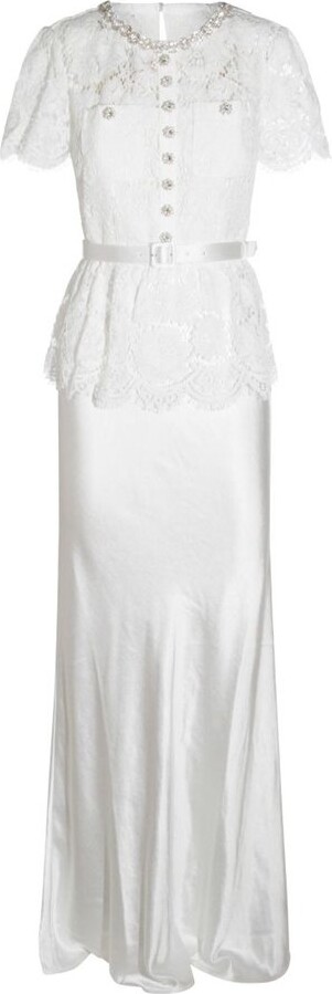 Self-Portrait Lace Satin Maxi Dress