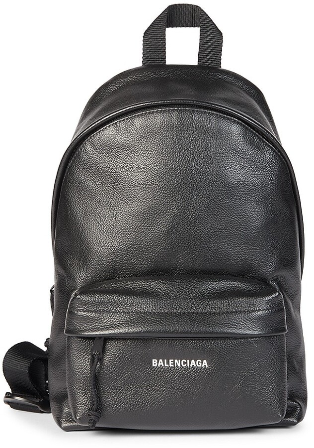 Grained Leather Sling Backpack - ShopStyle