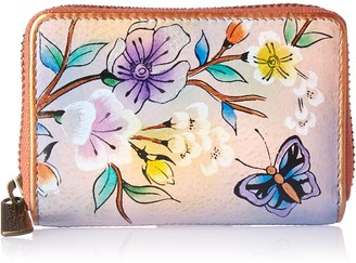 Anuschka HANDPAINTED LEATHER CREDIT AND BUSINESS CARD HOLDER -JAPANESE GARDEN Credit Card Holder