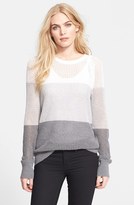 Thumbnail for your product : Equipment 'Sloane' Colorblock Cotton & Cashmere Mesh Sweater