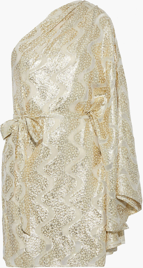 gold one shoulder dress