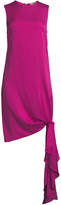 Thumbnail for your product : Milly Chiara Stretch-Silk Dress w/ Asymmetric Tied Hem