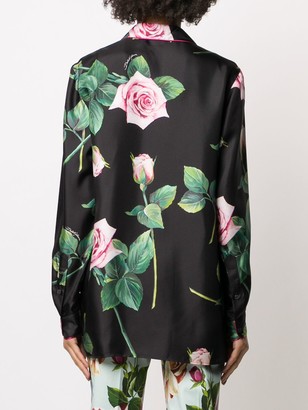 Dolce & Gabbana Tropical rose print shirt