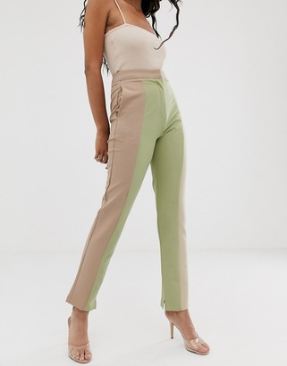 UNIQUE21 slim suit trousers in tonal colour block co-ord
