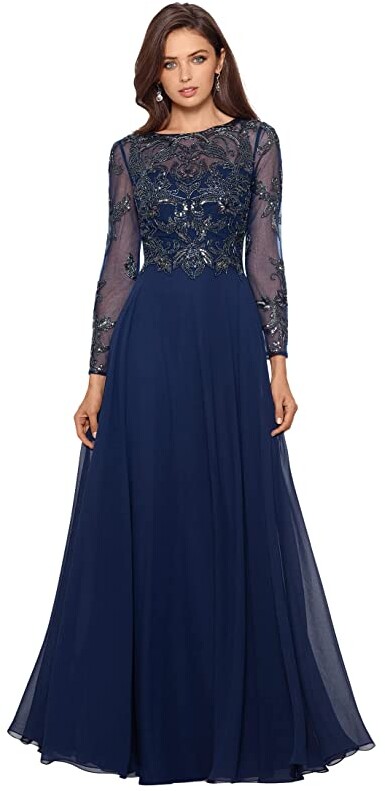 Long Beaded Chiffon Dress | Shop the world's largest collection of 