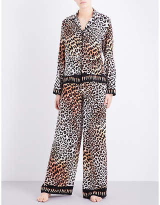 Rockins Leopard-print silk pyjama set