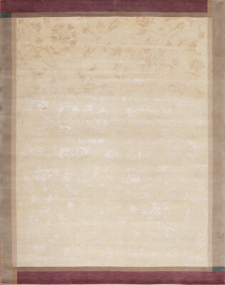 Samad Rugs Presidential Floral Hand-Knotted Light Gold Area Rug