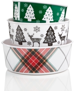 Martha Stewart Collection Set of 3 Melamine Nesting Bowls, Created for Macy's