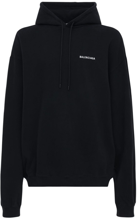 Balenciaga Logo Defile Cotton Sweatshirt Hoodie - ShopStyle