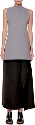 Marni Fold-Waist Side-Ruffle Maxi Skirt, Black