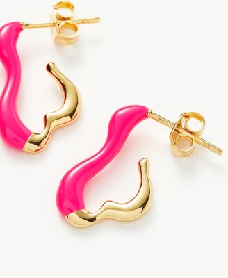 ★MISSOMA★ CURVE TWO TONE ENAMEL SMALL HOOP EARRINGS MISSOMA Squiggle Curve Two Tone Enamel Small Hoop Earrings