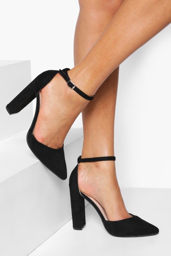 boohoo Wide Fit Block Heel Part Court ShopStyle