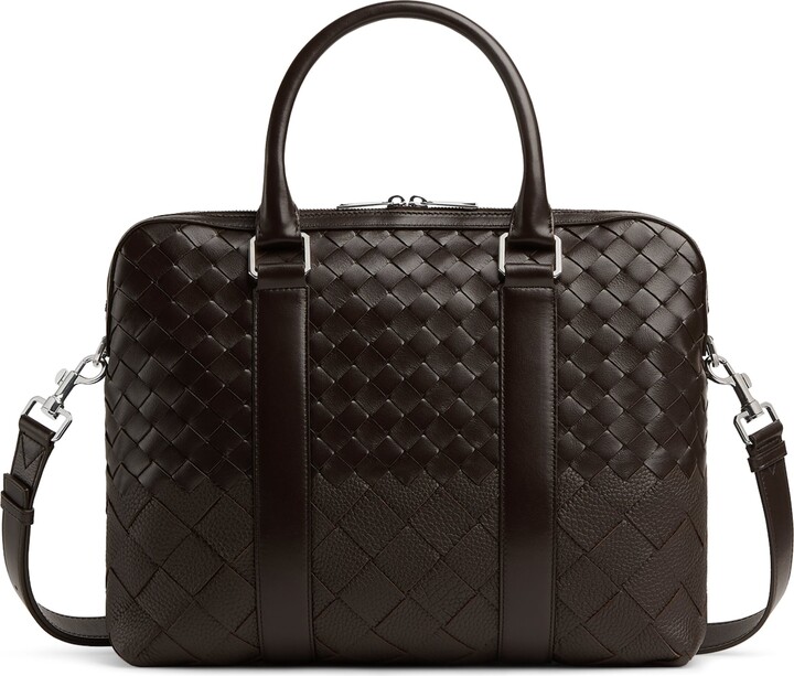 Bottega Veneta Slim Leather Intrecciato Briefcase