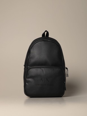 armani leather backpack mens