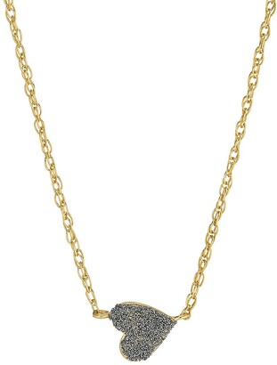 Jennifer Zeuner Jewelry Madison 14K Yellow Goldplated Sterling Silver & Diamond Dust Heart Pendant Necklace