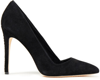 ladies black suede pumps