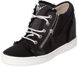 Thumbnail for your product : Giuseppe Zanotti D 80mm Fringed Satin Wedged Sneakers