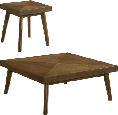 George Oliver Aidan Walnut 2-Piece Square Coffee And End Table Set(Only Including Coffee Table)