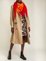 Thumbnail for your product : Burberry Logo Intarsia Wool Blend Scarf - Womens - Red