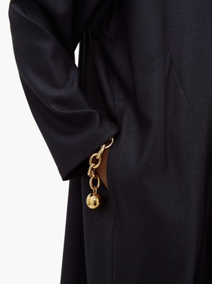 eskandar Band-collar Wool-blend Jacquard Midi Dress - Navy