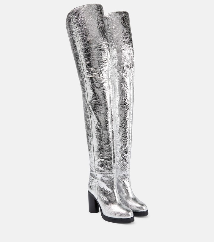 Women's Silver Over the Knee Boots | ShopStyle
