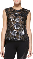 Thumbnail for your product : BCBGMAXAZRIA Savannah Long-Back Sequined Top