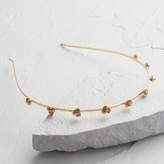 Cost Plus World Market Gold Metal Jeweled Rose Headband