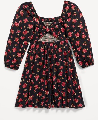 Old Navy Long-Sleeve Smocked Floral-Print Fit & Flare Dress for Girls