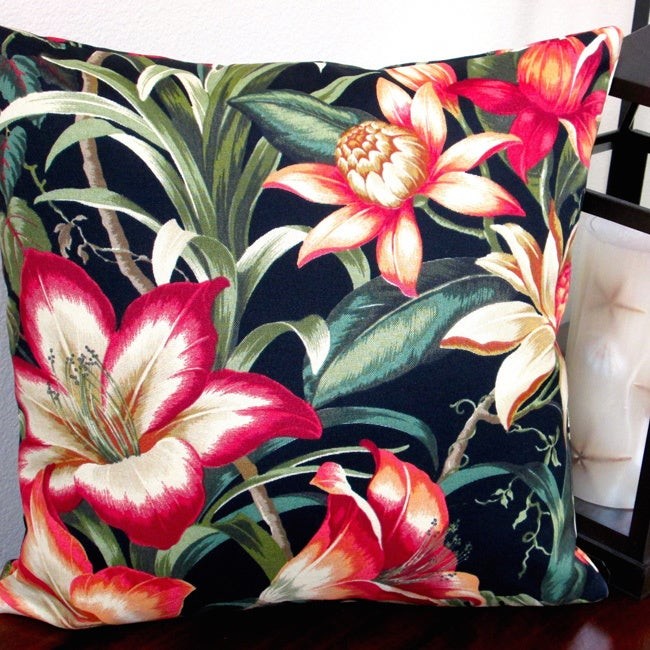 hibiscus throw pillows