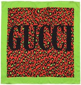 Thumbnail for your product : Gucci Disco Leopard Print Silk Scarf