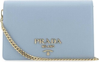 Prada Logo Plaque Chained Shoulder Bag