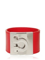 Thumbnail for your product : Ferragamo Gancino Leather Cuff Bracelet