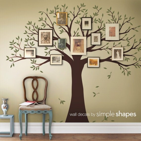 Etsy Family Tree Wall Decal Two-Color Photo Vinyl Sticker