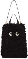 Thumbnail for your product : Anya Hindmarch Black Shag Shop Eyes Shopper Tote
