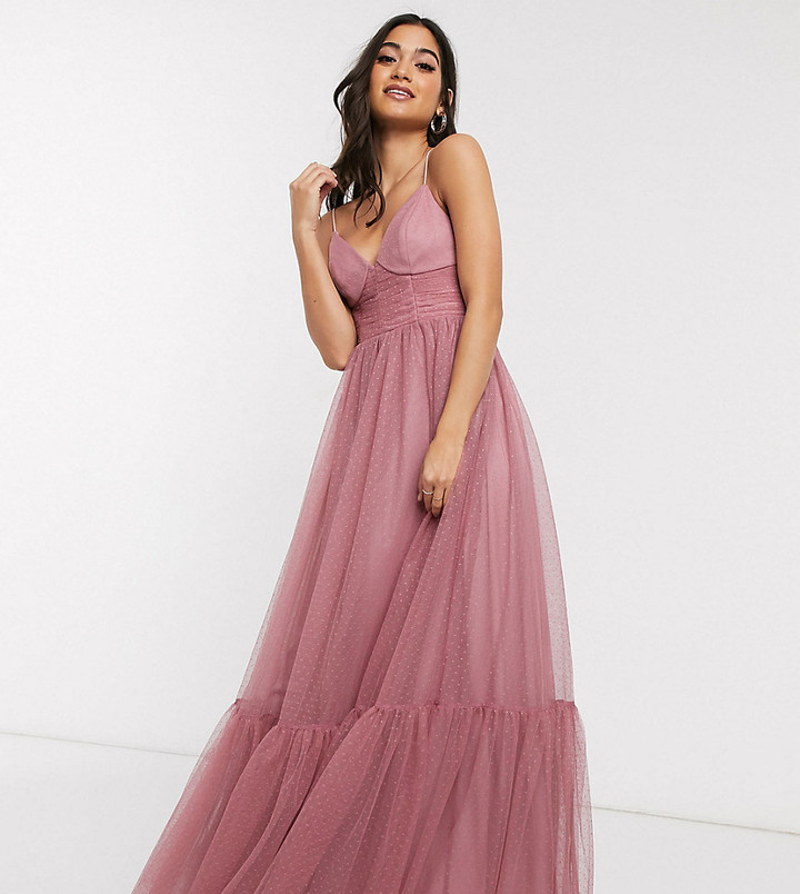 rose trumpet dress asos