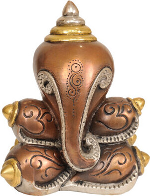 Bungalow Rose Modern Ganesha in Brass Figurine