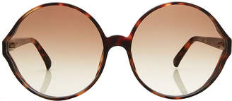 Linda Farrow Oversize Tortoiseshell Print Sunglasses