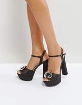 Thumbnail for your product : Qupid Brooch Trim Platform Sandal