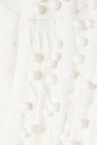 Thumbnail for your product : Eres Aphrodite Belted Embellished Linen-voile Maxi Dress - White
