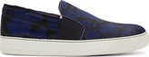 Thumbnail for your product : Lanvin Black & Blue Calf-Hair Slip-On Shoes