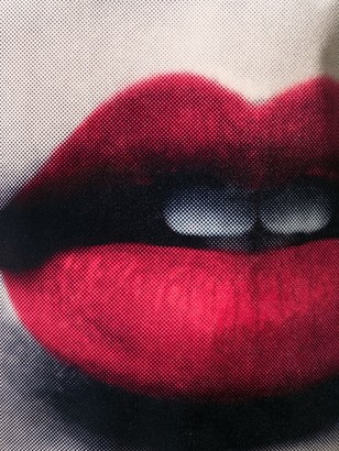 Emporio Armani lips print round neck T-shirt