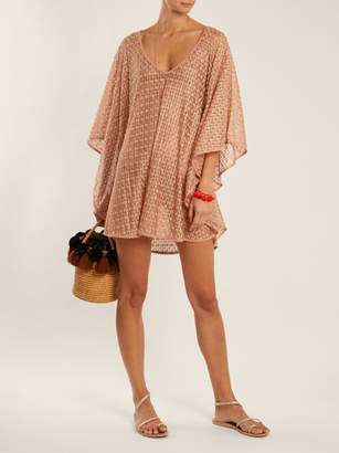 Melissa Odabash Madison Waterfall Sleeve Crochet Knit Kaftan - Womens - Pink