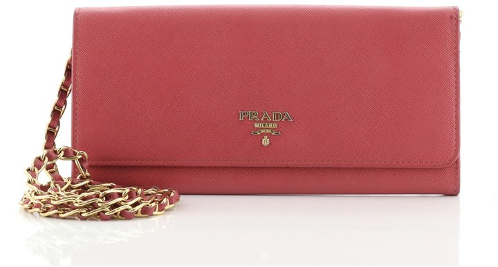 prada wallet on chain pink