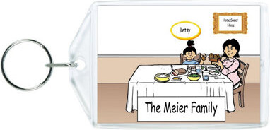 Printed Perfection Personalized Family Dinner - Single Mom 1 girl Acrylic Key Chain