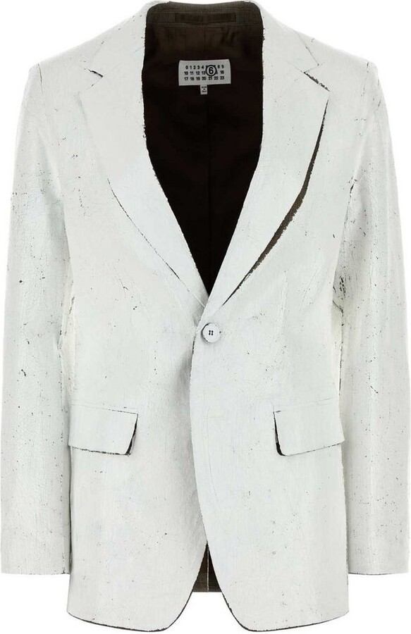 MM6 MAISON MARGIELA Cracked-Painted Single-Breasted Blazer