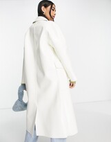 Thumbnail for your product : Topshop vinyl trench coat in white