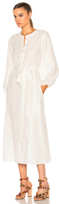 Mara Hoffman Peasant Dress in White.
