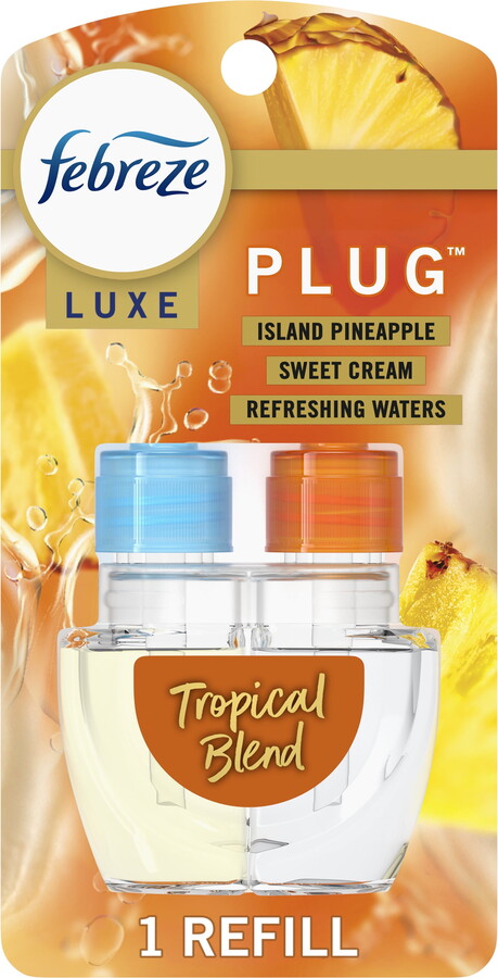 Febreze Plug In Air Freshener, Odor-Fighting Scented Oil Refill, Tropical Blend Scent, 1 Refill